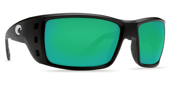 Costa Del Mar Permit Polarized Sunglasses Matte Black Green Mirror Glass